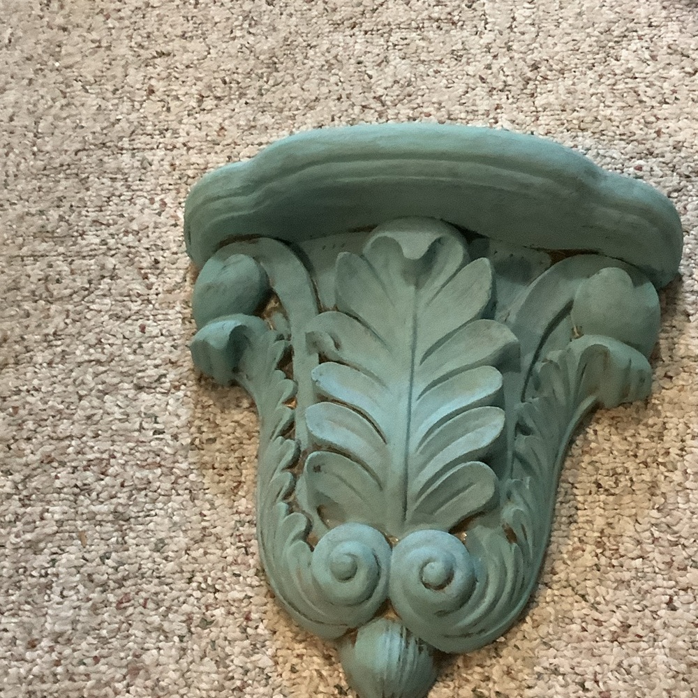 Decorative‎ Teal Wall Corbel Shelf Accent - Unbranded